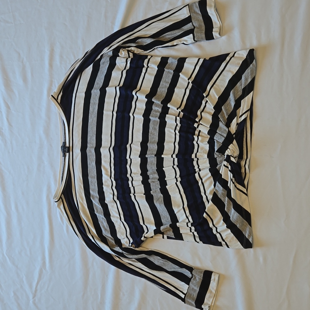 Ann Taylor factory striped twist front top